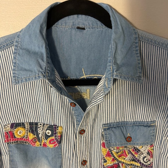 DESIGUAL LONG SLEEVE DENIM SHORTS JUMPSUIT/ROMPER SIZE 28 - Picture 5 of 10